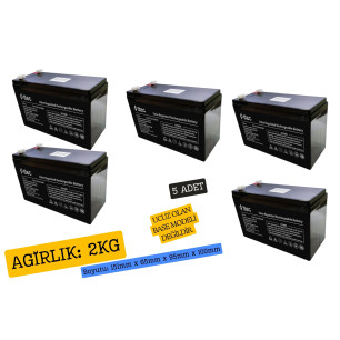 TTEC 12V 7A Yüksek Gramaj 2KG Kuru Bakımsız Akü 5 ADET TTEC 12V 7A Yüksek Gramaj 2KG Kuru Bakımsız Akü 5 ADET